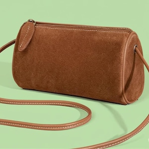 Small Leather and Suede Bag, Crossbody or Pouch Style