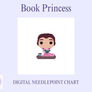 Boek Princess - digitale download - 18 mesh - borduurpatroon - DIY-borduurcanvas