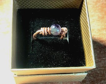 Anillo de cobre con amatista
