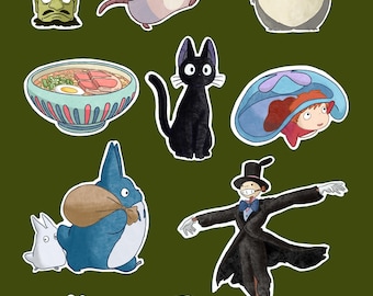 Studio Ghibli Stickers: Hand-Drawn Anime Designs (Printable Sheet