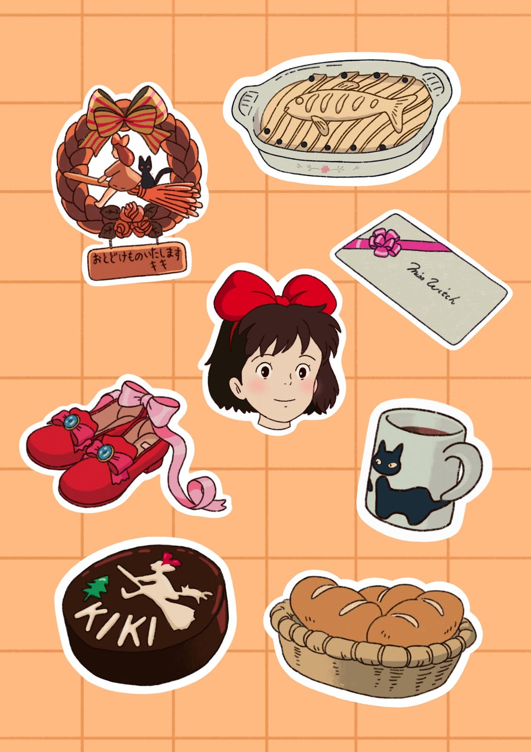 Kiki s Delivery Service Stickers Hand drawn Anime Printable Sheet Etsy