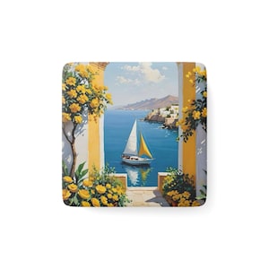Italian Landscape Magnet - Mediterranean Scenery Fridge Magnet - Italy Souvenir Gift - Amalfi Coast Decor - Tuscany Mini Art Magnet