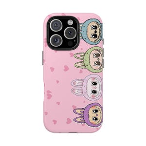 Labubu Phone Case | Cute Pop Mart Cartoon Cover | Aesthetic Kawaii iPhone Samsung Case | Funny Monster Art Print