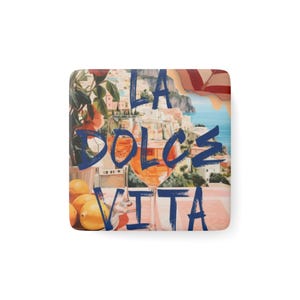 Charming Porcelain Magnet - &#39;La Dolce Vita&#39; Art for Home Decor, Kitchen Magnet, Gift Idea, Travel Souvenir, Italian Vibes