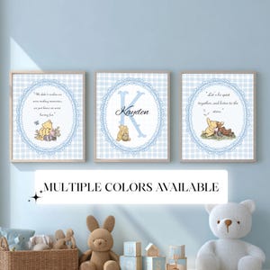 Set of 3 Classic Winnie-the-Pooh Nursery art prints, Gender Neutral Nursery, Winnie-the-Pooh inspirational quotes, new baby gift