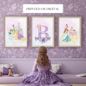 Personalized Princess Wall Art for Girls Room, Custom Name Decor, Set of 3 Fairytale prints,Girls Room Decor