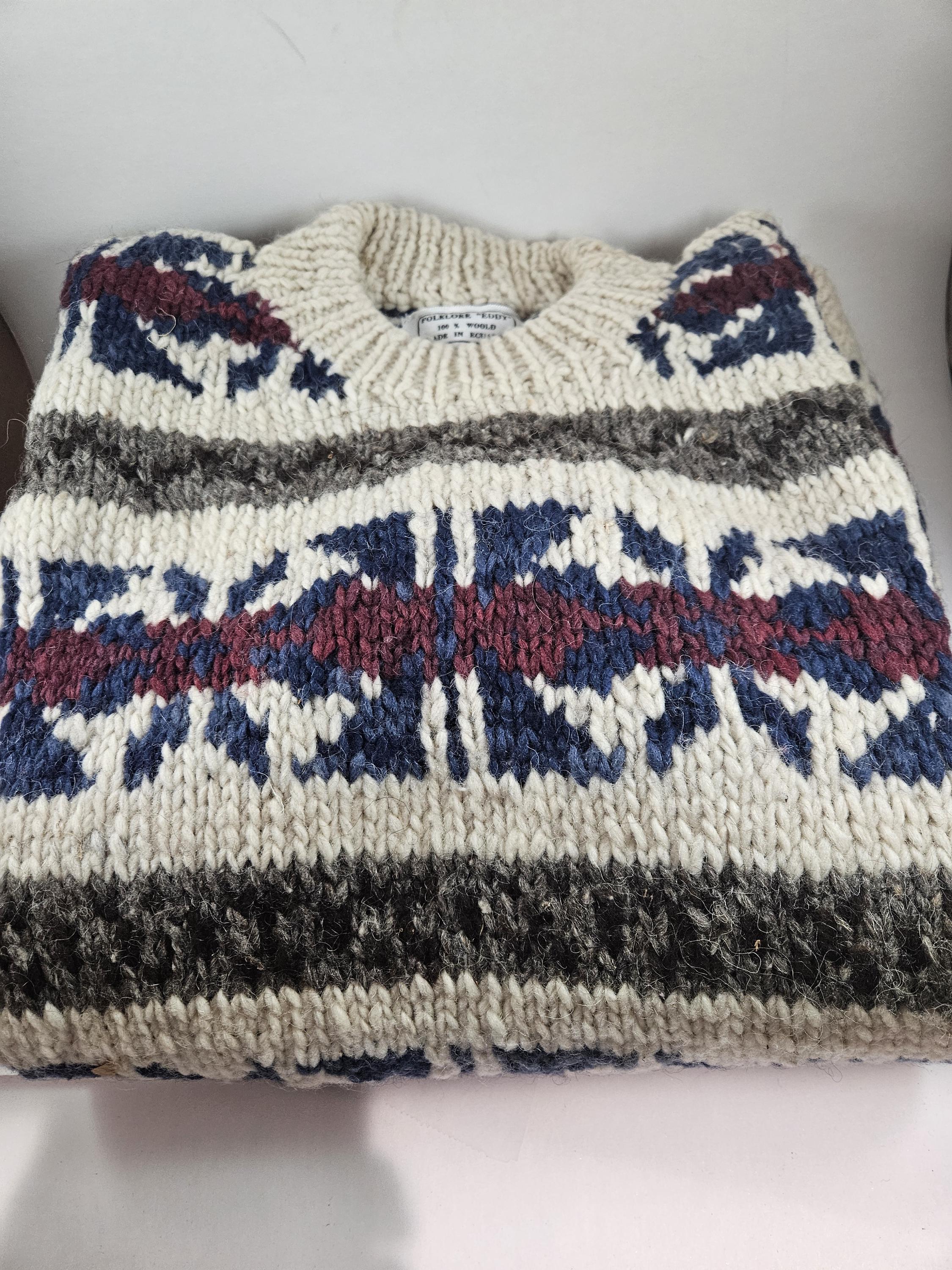 トップス Vintage ecuador hand knit  multi pattern Ecuador Hand Knit - Etsy