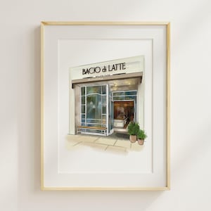 Our First Date Venue Drawing Custom Watercolor Painting Hand-Drawn Anniversary Keepsake for Couple