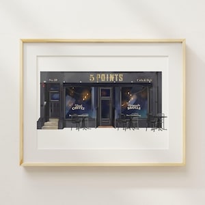 First Date Gift Where It All Began Personalised Drawing Custom First Date Portrait Unique Couple Watercolor Venue Keepsake Art