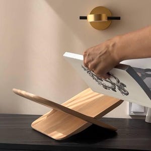 Personalized Wood Book Stand: Minimalist Cookbook Holder