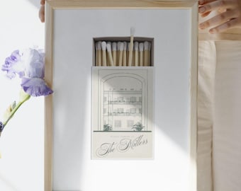 Custom Matchbox Print, First Date Venue Match Book Poster: Personalised Anniversary Gift for Couple