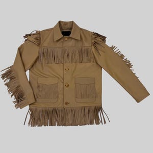 Handmade Suede Fringe Western Jacket: Cowhide Cowboy Rodeo Coat