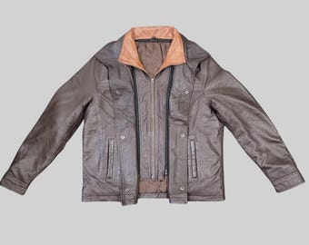 Handmade Sheepskin Leather Biker Jacket - Vintage Style