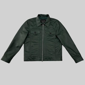 Mens Green Lambskin Leather Bomber Jacket - Handmade Winter Fashion