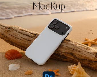 iPhone 17 Pro Phone Case Mockup, Tough Case Mockup, iPhone Case Mockup, Smart Object PSD Phone Case Mock Up