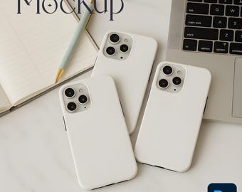 iPhone Case Mockup Photoshop | PSD Printify Tough Phone Case Mockup Template | Realistic Lifestyle Smart Object Mockup, iPhone Cover Mock Up