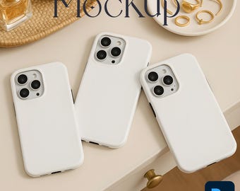 iPhone Case Mockup Photoshop | PSD Printify Tough Phone Case Mockup Template | Realistic Lifestyle Smart Object Mockup, iPhone Cover Mock Up