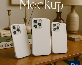 iPhone Case Mockup Photoshop | PSD Printify Tough Phone Case Mockup Template | Realistic Lifestyle Smart Object Mockup, iPhone Cover Mock Up