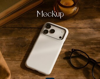 iPhone 17 Pro Phone Case Mockup, Tough Case Mockup, iPhone Case Mockup, Smart Object PSD Phone Case Mock Up