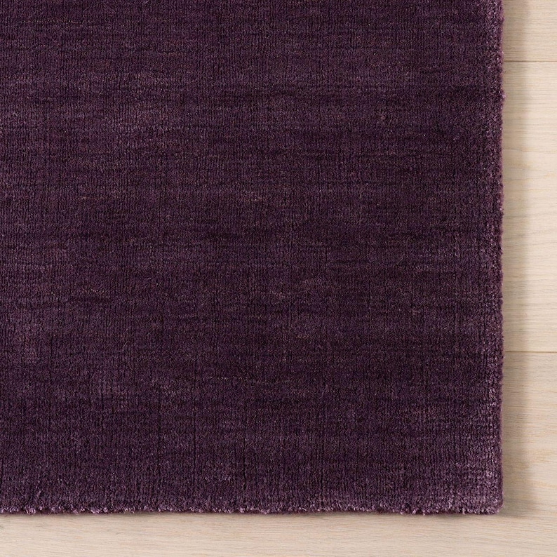 Plum Area Rug 8x10 | Purple Living Room Modern Area Rug | Hand Tufted Wool Rug | Minimalist Contemporary Rug | Luxury Bedroom Carpet By Heritage Tufts
