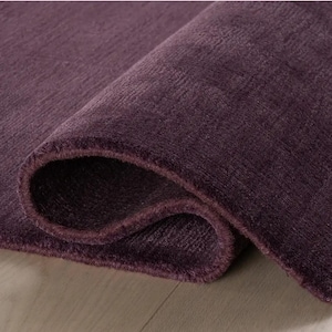 Hand Tufted Wool Area Rug | Deep Plum Scandinavian Home Decor 8x10 Rug by HeritageTuft