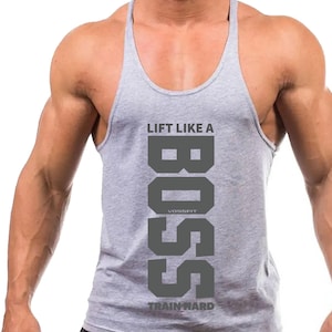 Lift Like A BOSS Men’s Gym Tank Top – VossFit Motivational Fitness Wear