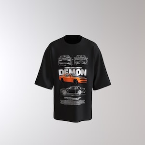Dodge Challenger Demon Oversized T-Shirt - Muscle Car Enthusiast Tee | Streetwear Style