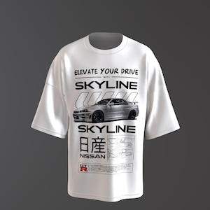Nissan Skyline GT-R R34 Oversized T-Shirt: JDM Graphic Tee