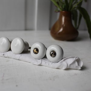 4 Misc Small Porcelain Knobs - Drawer Pulls - Cabinet Hardware - Drawer Hardware - Authentic Vintage