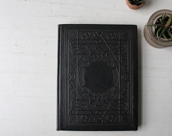 ONE Antique Black Book - Halloween Decoration - Haunted House - Haunted Mansion Decor - Spooky Book - Compton's Pictured Encyclopedia 1947