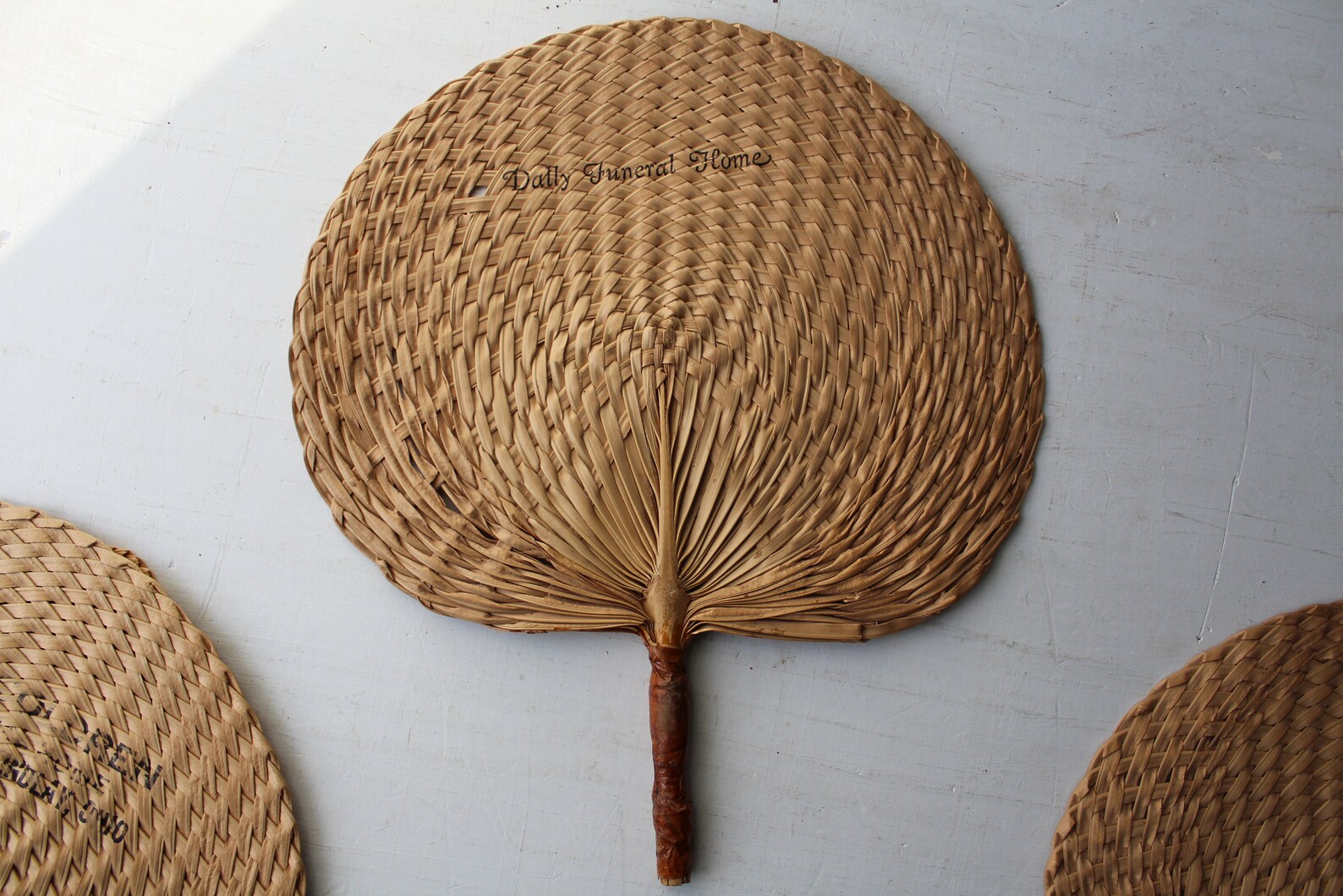 4 Vintage Rattan Hand Fans Woven Natural Wicker Fans Etsy