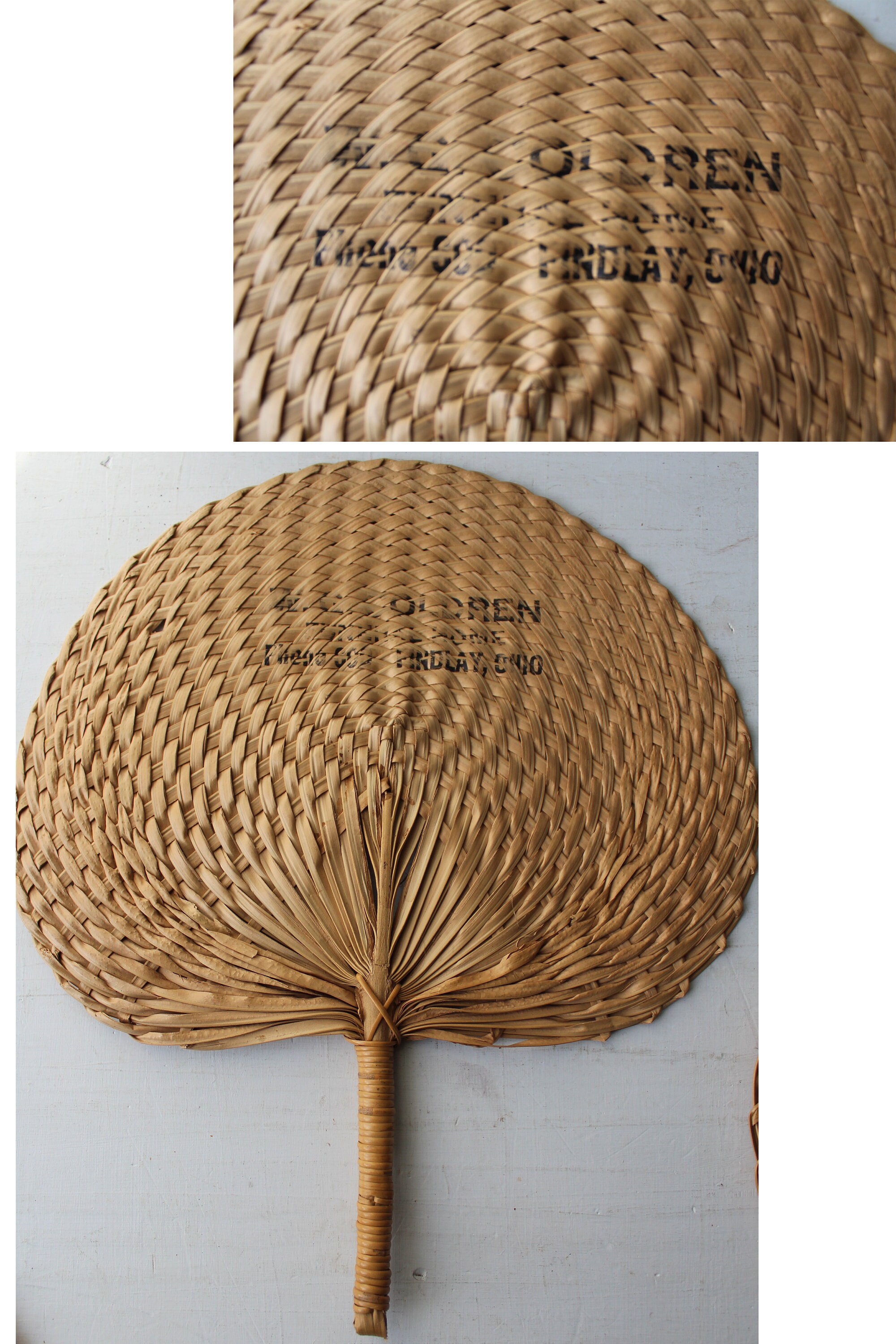 4 Vintage Rattan Hand Fans Woven Natural Wicker Fans Etsy