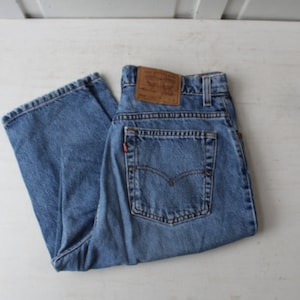 Vintage Levi 551 Jeans - Womens Size 14 Med Relaxed Fit Tapered Leg - Levi Strauss & Co Jeans 100% Cotton Denim Medium Wash