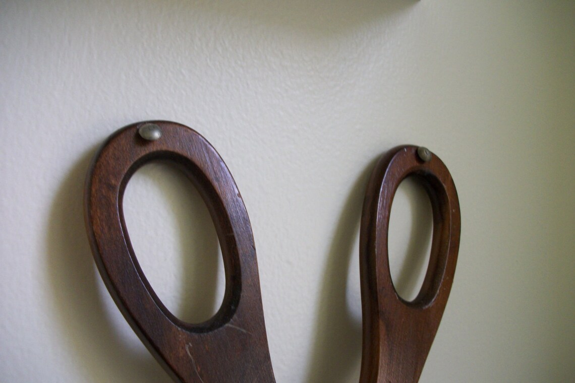 Large Vintage Wooden Scissors Wall Decor Etsy
