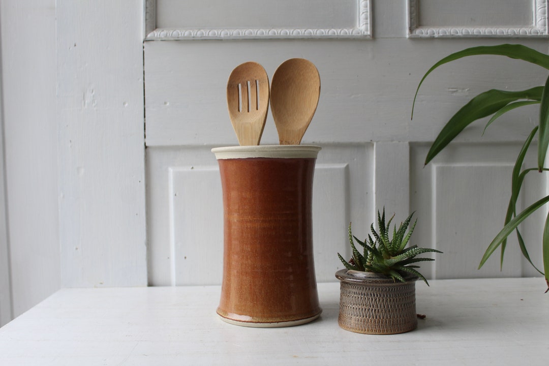 Vintage Kitchen Utensil Holder Wine Chiller Pottery Etsy