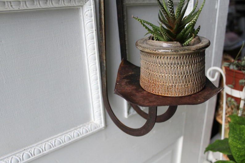 Vintage Black Wrought Iron Plant Shelf / Sculpture Display / Etsy