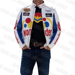 Ricky Bobby Wonder Bread-inspirerad racingjacka | Handgjord Talladega Nights-film | Bomberjacka i NASCAR-stil | Ikonisk fangåva | UNISEX