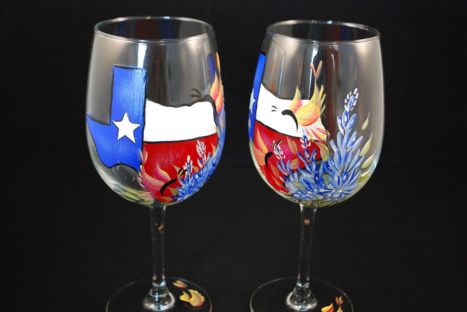 State of Texas Wine Glasses pair Etsy