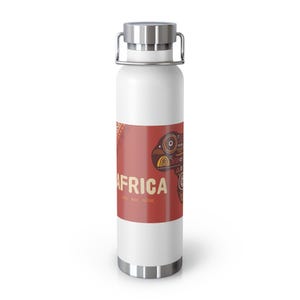 Borraccia da viaggio in rame con isolamento sottovuoto ispirata all'Africa, da 22 once, per avventure all'aria aperta, regalo per viaggiatori