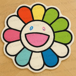 （最終価格❗️）村上隆 ラグマット カーペット 花柄 新品 未使用 Murakami flower rug - Etsy 日本