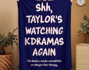 Personalized K-Drama Blanket | Korean Drama Addict Throw | Custom Fangirl Sherpa Blanket | Kdrama Merch