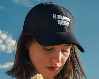 K-Drama Queen Embroidered Dad Hat: Organic Cotton Korean Culture Cap