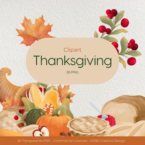Thanksgiving clipart, Autumn harvest clipart, turkey clipart, thanksgiving graphics, fall clipart, commercial use