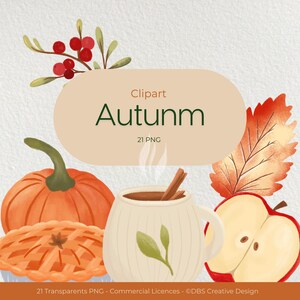 Autumn Clipart, Fall Clipart Bundle, Autumn PNG, Pumpkin, Cute Fall Graphics,Fall Clipart, Commercial Use