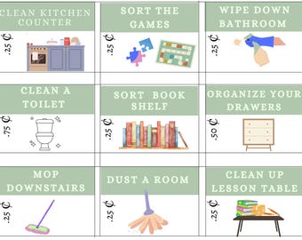 Afdrukbare kinderkarweikaarten – bewerkbare taakkaarten voor routines – pdf-download