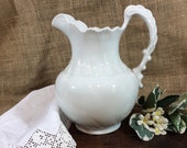 Antique Ironstone Water Pitcher C. 1896-1928 Vodrey Pottery Co. East Liverpool, Ohio