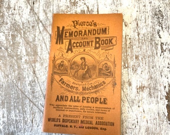 Antique Advertising Note Pad Booklet with 1910/1911 Calendars for Dr. Pierce's Standard Medicines.