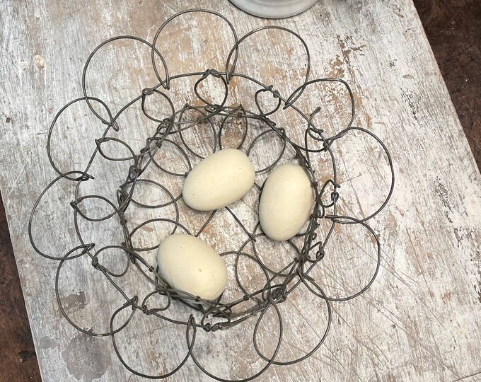 Vintage Wire Egg Basket Galvanized Egg Basket 1940's Etsy