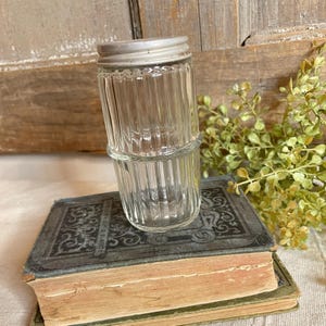 Vintage Hoosier-Style Glass Spice Jar, Early 1900&#39;s Mission Mid Ring Spice Jar