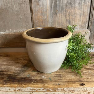 Antique Stoneware Crock, Early 1900&#39;s Stoneware Food Storage Crock